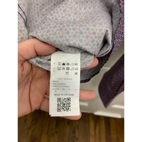 Brax Dress Shirt Mens Medium Button Down Hi Flex Easy Care Modern Fit New - Picture 3 of 6